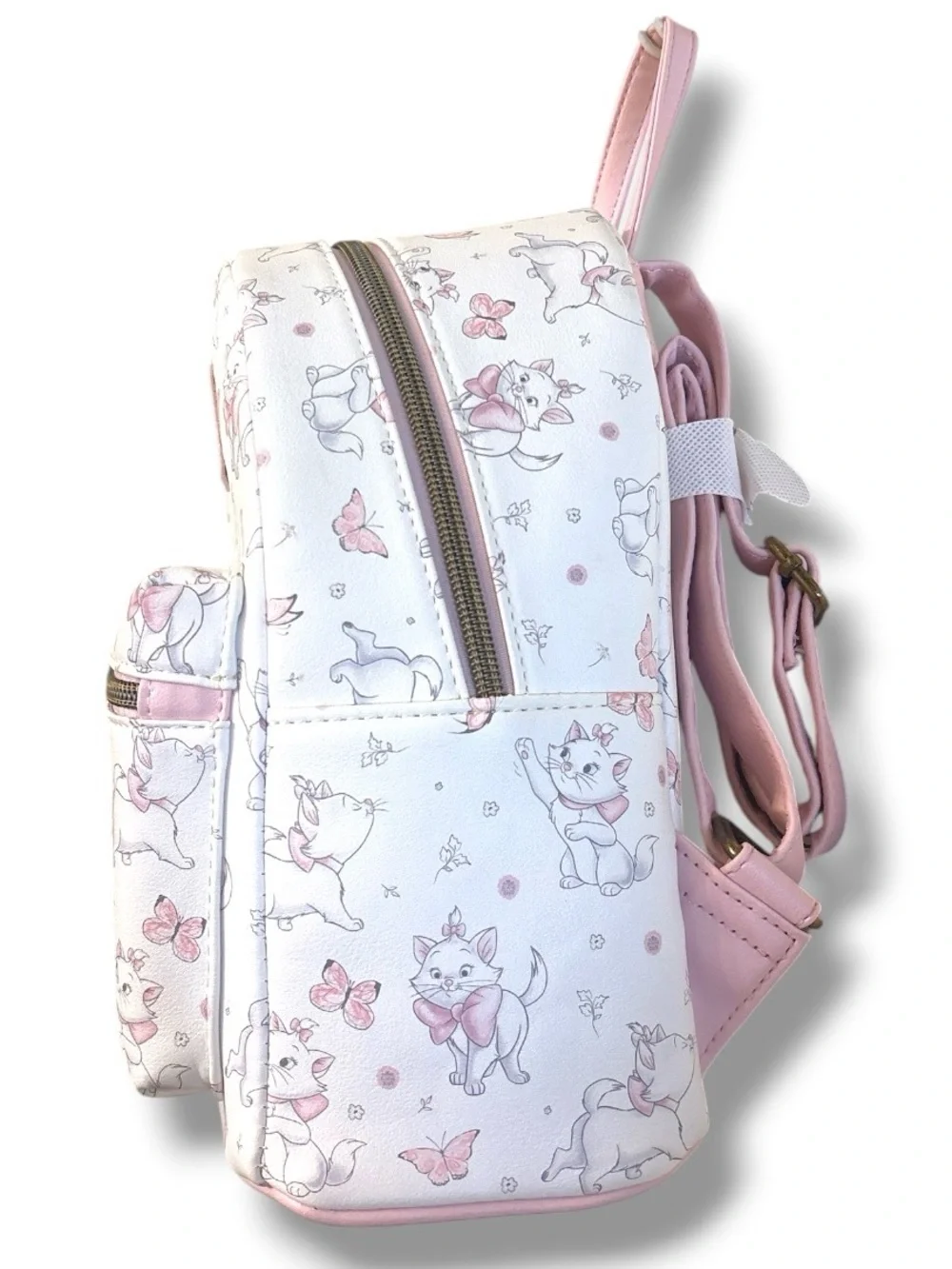 Loungefly Kids White & Pink Marie Pattern Mini Backpack